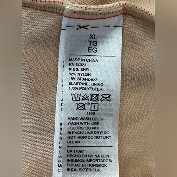 Graphic  “Make It Fun” Red & White Scoop-Back One Piece Swimsuit XL - Picture 9 of 9